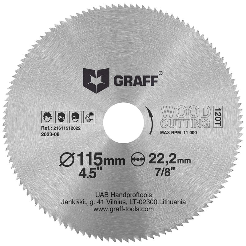 GRAFF 4-1/2 Inch Circular Saw Blade for Wood, Plywood, Laminate, Drywall, Plastic – 120T Wood Cutting Circular Saw Blade with 7/8 Inch Arbor from - Image 1